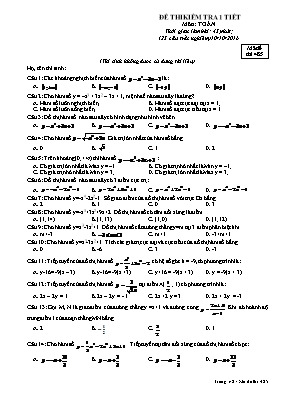 Đề thi kiểm tra 1 tiết môn Toán - Mã đề thi 132
